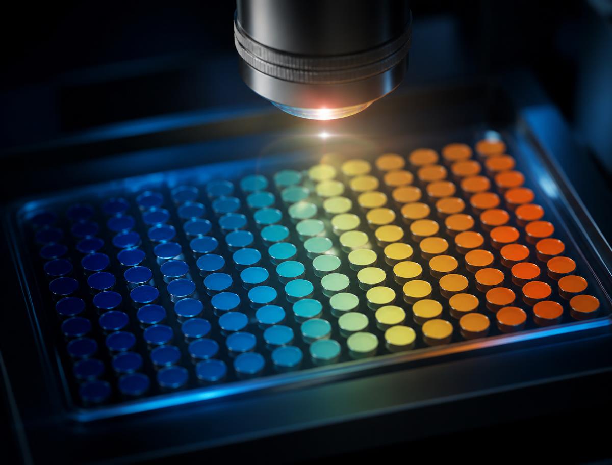 Colorimetric sensor spots under automated imaging optics